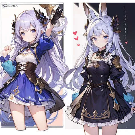 characterdesignsheet、dressed in a dress、girl with、active、granblue fantasy