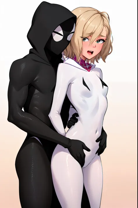 young girl spider-gwen gwen stacy skin-tight plugsuit fetish magazine into the spiderverse, group sex, multiple boys, explicit sexual images, faceless, hood, mask, hero mask, hardcore. rape, forced, grabbing, ultra detailed, small perky petite tits, slende...