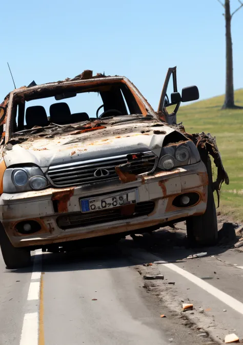 Carro destruido