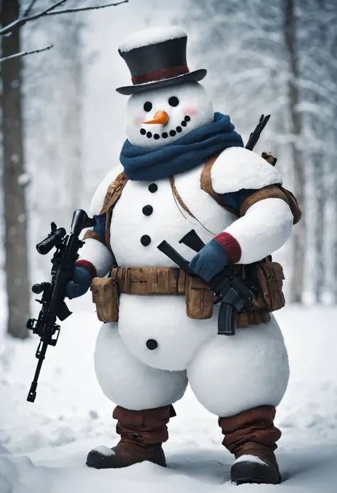 the heavily armed snowman