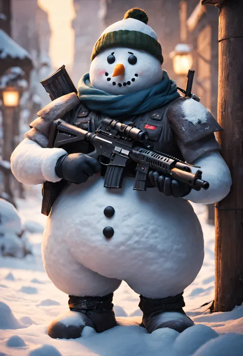 the heavily armed snowman