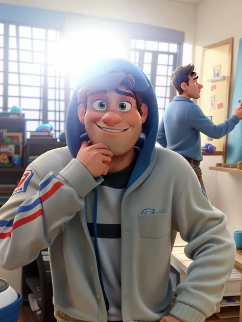 Um homen estilo Disney pixar, alta qualidade, melhor qualidade