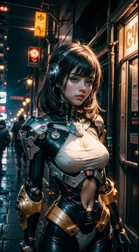 ((1 cyber girl in front of the camera)) (Mechanically made limbs:1.2),((mechanical limbs)),(Blood Vessels Attached to Tubes),(mechanical vertebra attaching to the back),((mechanical cervical attachment to the neck)),inexpresivo,(alambres y cables que se fi...