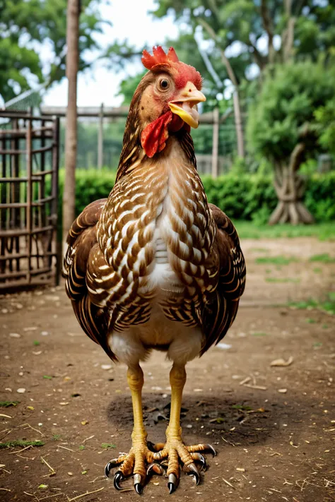 hen，Chicken with exaggeratedly large eyes,Zoo style madness， Chicken Animals, hen, Cute chickens,