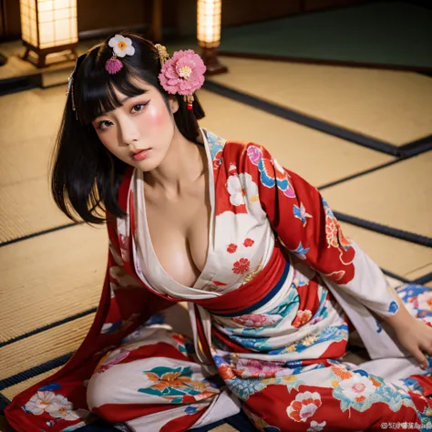 geisha,barechested,sexypose