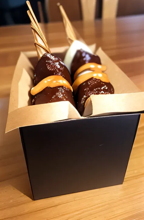 ricebox filled with choco skewer