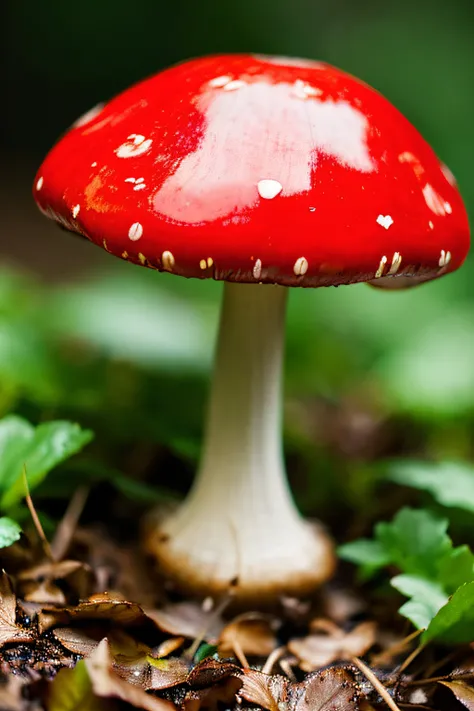 a red color beautiful mushroom, hyper realistics 4K