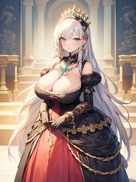 anime artstyle,Masterpiece,(Best Quality), (Super Detail),(Very Delicate and Beautiful),(Solo),((full body portrait)),full body,full body portrait,(detailed face and eyes),jewel-like beautiful eyes,(absolutely gorgeous and cute ruffled rococo ballgown dres...