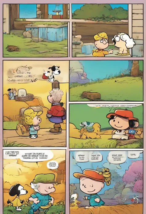 criar personagem, menina, loira, pequena, com sua Poodle micro toy, estilo Snoopy e Charlie Brown