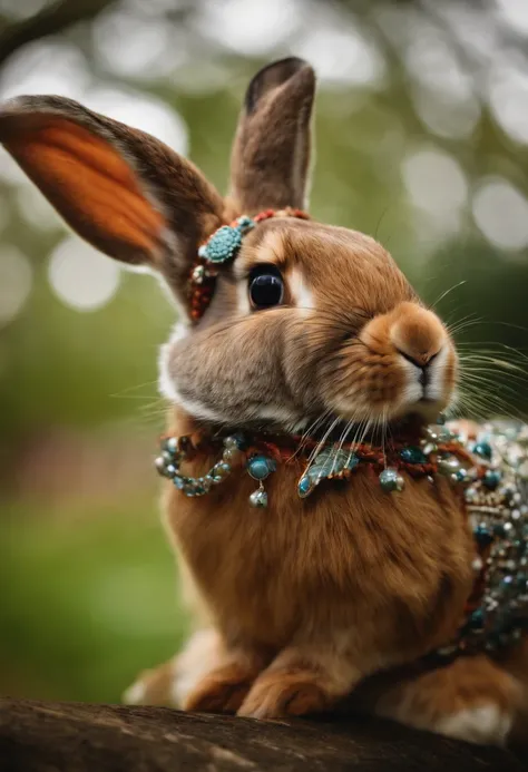 A photo of a unique rabbit-themed fashion accessory,original,I love rabbit.