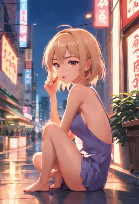 official art, masterpiece, sharp focus, (beautiful gorgeous cute woman:1.3), (beautiful cute :1.3), Cuban beauty, 30 y.o., Delicate and beautiful blonde and pink hair, big lips Red, large nose, realistic, ultra detailed, beautiful girl. She Is sitting spre...