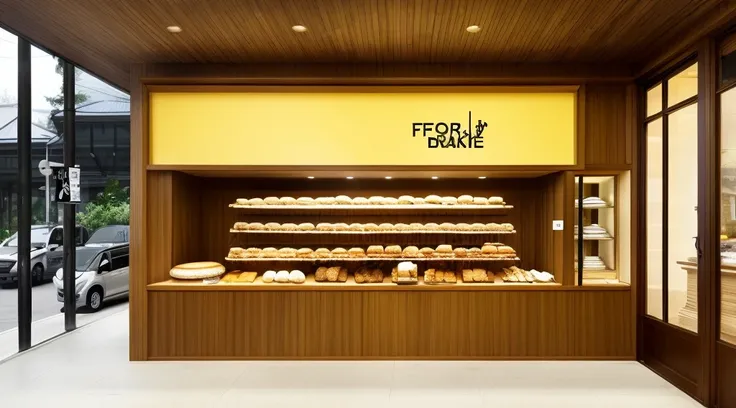 The facade of this bakery is simple and warm。Four wooden pillars support the entire facade，The soft light yellow or light brown color of the exterior wall gives a warm feeling。Large glass windows allow sunlight to pass through，Make the interior bright and ...