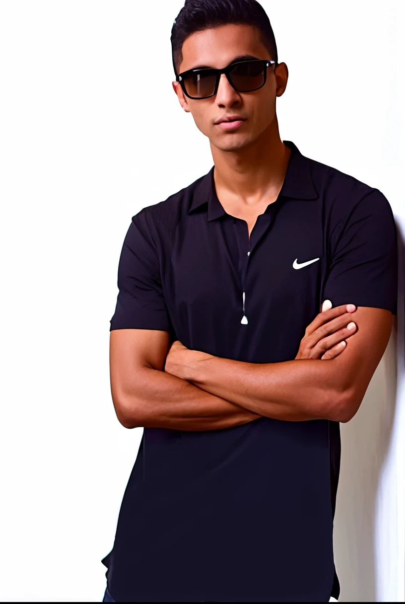 fit man in black shirt and sunglasses with crossed arms, caio santos, Nick Silva, Raphael Personnaz, imagem de perfil, standing with a black background, Mohamed Chahin, Joel Torres, Alex Miranda, imagem do avatar, edu souza, na frente de um fundo preto, an...