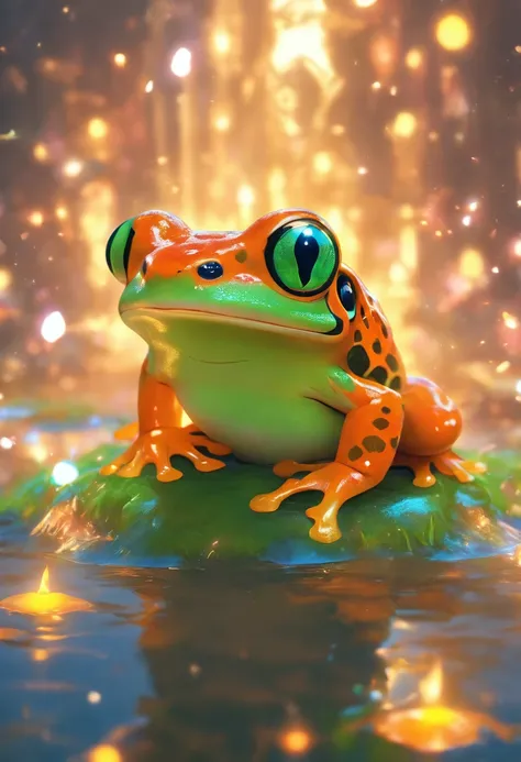 Magic frog species are in motion，Highest image quality，cinematic texture，Super masterpiece，tmasterpiece，