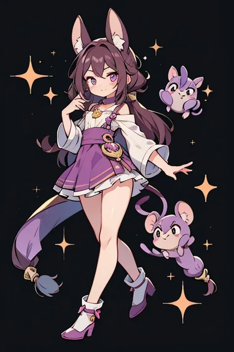 Rattata human fusion ; glitter; full body