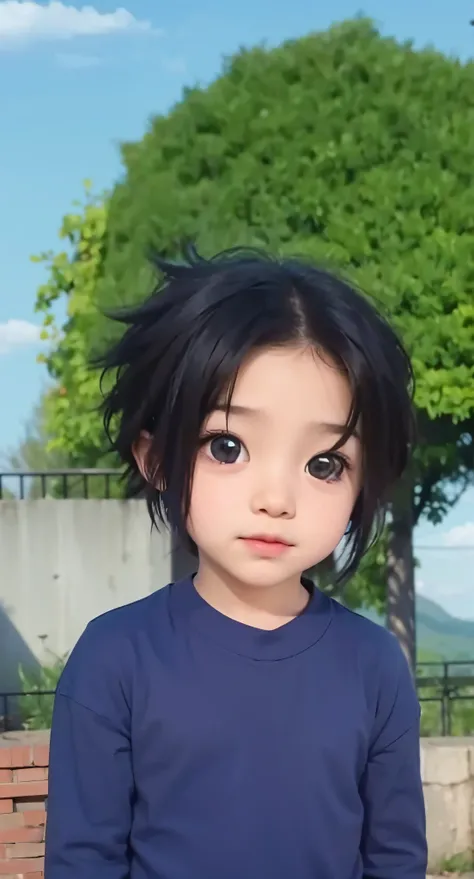 Real life adaption of this character ,The handsome face of a little boy, realistic same hair , (realistic same outfit), realistic background , realistic light, realistic shadow, realism, hyper realistic,(photorealistic:1.2),normal eyes