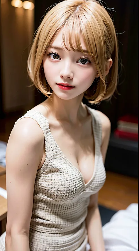 (8K, Raw photo:1.2),Detailed face and eyes,Best Quality, 超A high resolution, Highly detailed ,intricate detailes ,masutepiece ,Cute Girl , Soft cinematic light, Hyper-detailing,Sharp Focus, High quality,a blond, bob cuts, NSFW, masturbation, glamor