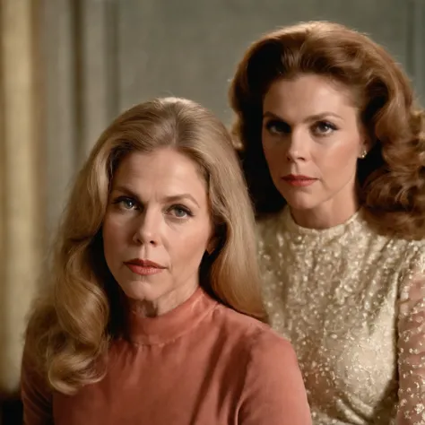 Elizabeth Montgomery as Samantha Stephen with Elizabeth Montgomery Serina, full body