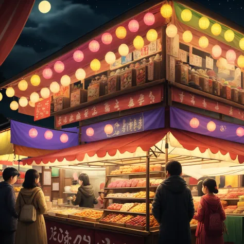 Night market stalls