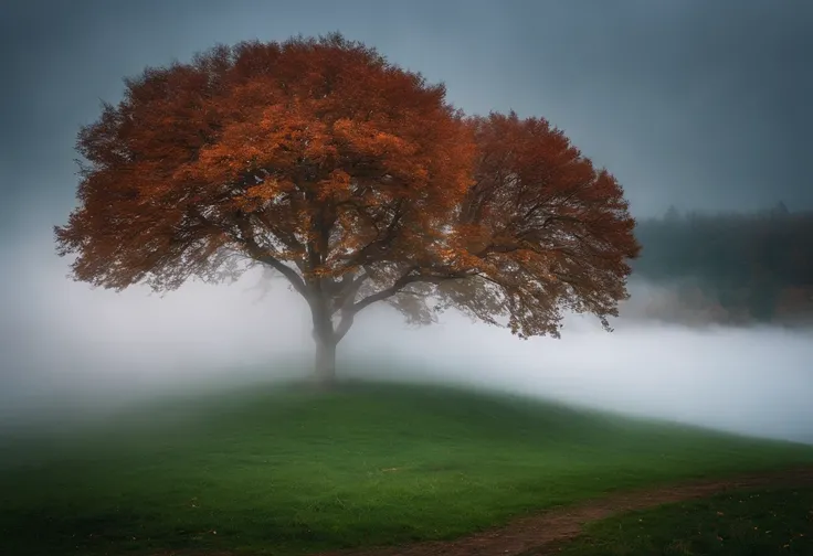 Ride the wind，Cloud fog，in the early morning