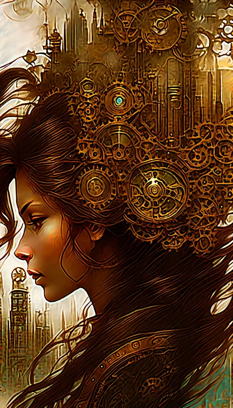 (((double exposure art of female head and intricate steampunk cityscape:1.8))), mythical, (((translucent:1.4))), forest punk background, beauty long hair, (((highest quality:1.1))), highly quality, (crisp clarity that is unmatched:1.2), breathtaking intric...