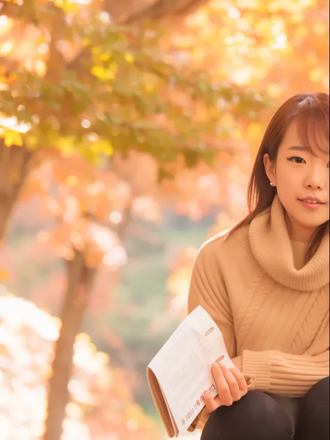 Naked arafi woman sitting on the ground with a book in her hand, Sitting on the ground, chiho, in autumn, A Japanese Lady, autum, teens girl, in autumn, during autumn, Japanese, Brilliant, on the park, Bottom Angle, Original image,Pussy,barechested,Breast ...