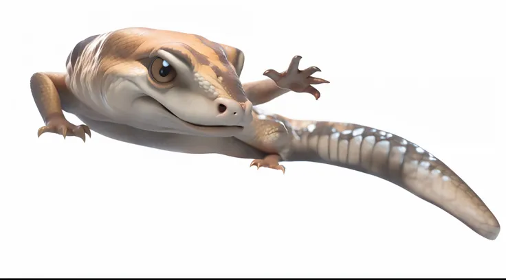 Cute lizard，waving claws，Produced by Pixar,c4d，tmasterpiece，super detailing，Best quality