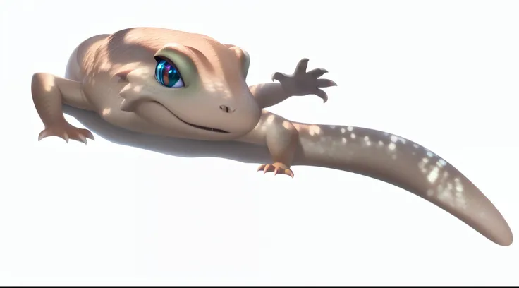 Cute lizard，waving claws，Produced by Pixar,c4d，tmasterpiece，super detailing，best quality best quality，luring，k hd，Cute big breasts，