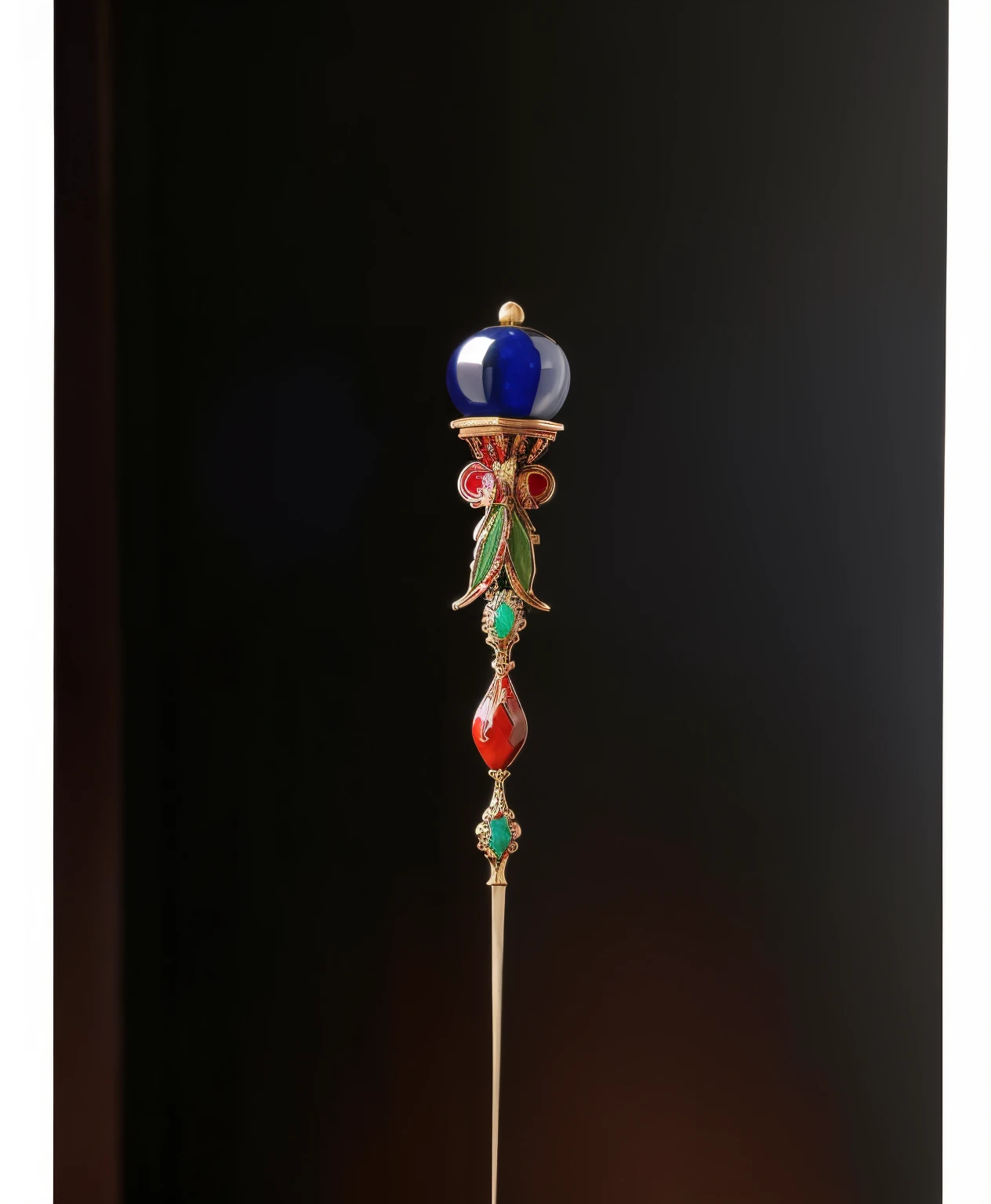 Plant elements，Close-up of red and blue hairpins with red beads, oriental art nouveau, rene lalique, cloisonne, Art Nouveau ornaments, Bright colors of the 1920s, Art Nouveau accents, cloisonne, early 2nd century, in an art nouveau style ( 1 9 2 2 ), Orien...