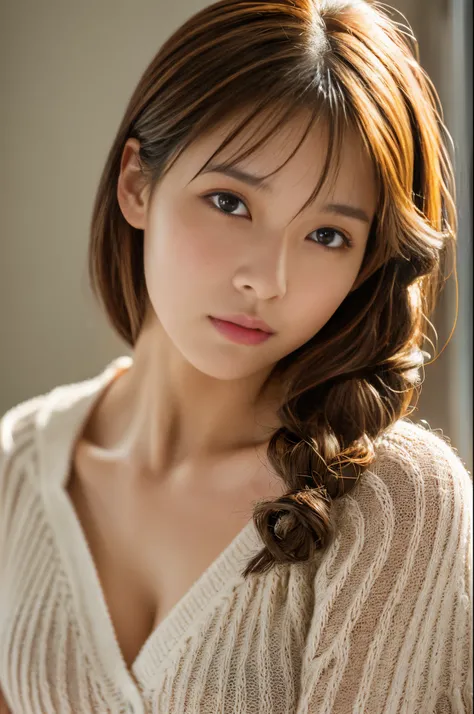 masutepiece, Best Quality, Illustration, Ultra-detailed, finely detail, hight resolution, 8K Wallpaper, Perfect dynamic composition,(8K, Photorealsitic, Raw photography, Top image quality: 1.4), Japan high school girls、(Random hairstyles:1.2)、cleavage of t...