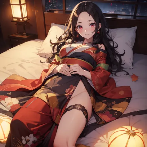 (masutepiece,Best Quality,8K),(extremely detailed CG1.1),teens girl,Smile,large boob,(From below:1.2),Intricate details , Hyper realistic, Perfect Anatomy,A dark-haired,Red Eyes,(((Forehead))),Permed hair with wavy hair,(((length hair))),Hair over one eye,...