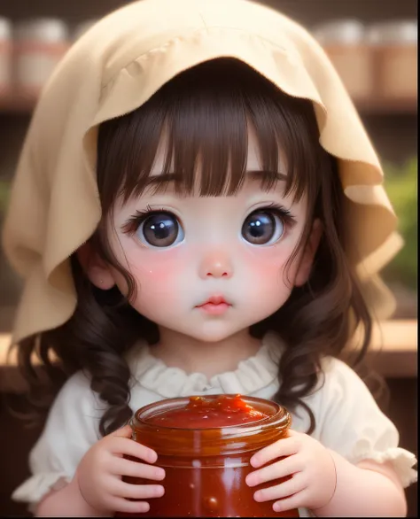 a baby face、Beautiful skin、Big eyes、Sauce order、Bangs、dollface、small nose