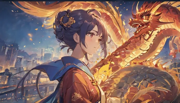 Very beautiful Chinese Year of the Dragon scene，Large depth of field perspective，Vivid effects and details，Excellent picture quality，A high resolution