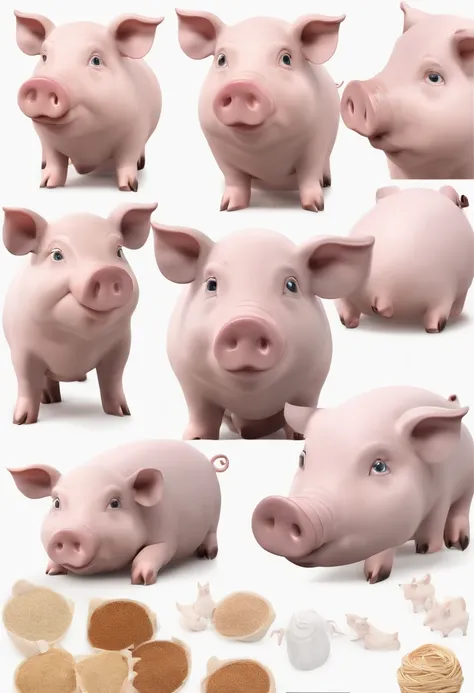 cartoon pig model sheet