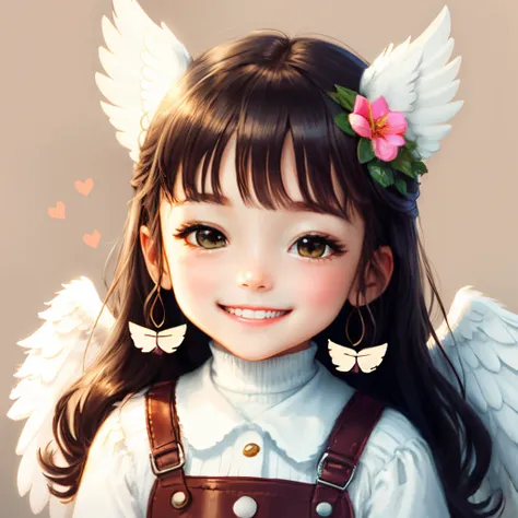 Make a cute smiling angel sticker