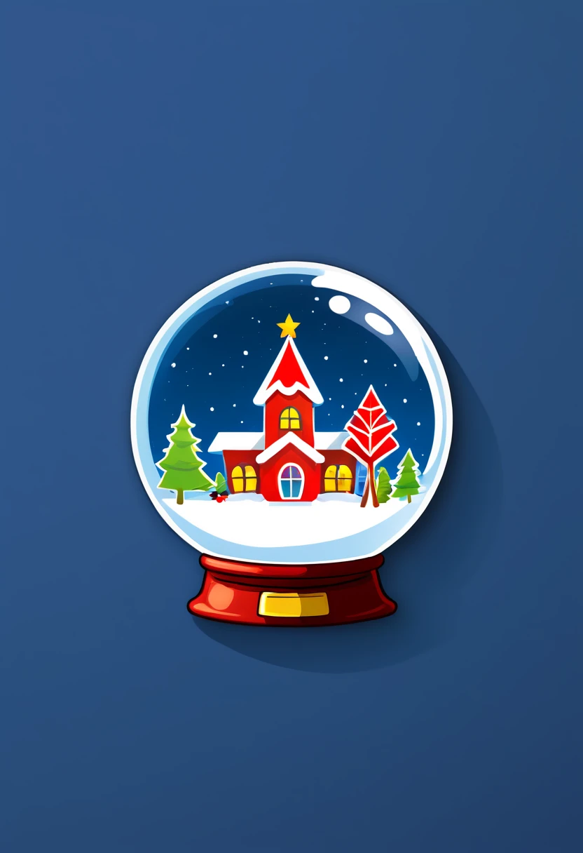 One sticker, christmas,1 crystal ball，simple backgound