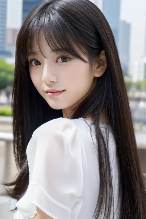 (top-quality、超A high resolution、Photorealsitic:1.4、8K分辨率)、(long:1.3、A dark-haired)、(Realistic hair:1.2)、(beautiful realistic japanese girl:1.2)、(realisticeyes:1.2)、(beauitful face:1.3)、White glowing skin、Tokyo Tower、Fashionable、