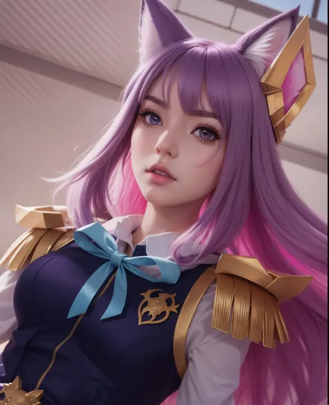 Anime girl with cat ears and purple skirt, Portrait of a beaver, Seraphim Ahrikada, ahri, Keda, Extremely detailed Artgerm, aljem ag, plano artem, ! Sanjos Art, Zodiac Girl Knight Portrait, IG model | Art germ, Estilo Atjem, Valentina Shuffle