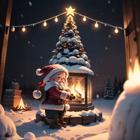 best quality, ultra-detailed, (photorealistic), 
an extremely delicate and beautiful, 
Christmas dwarf, in the night, 
Snow, camp fire, Christmas decorations,bloom light effect, 
depth of field, professional lighting, 
photon mapping, radiosity, physically...