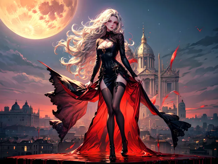 fantasy art, rpg art, photograph, raw, (ultra detailed: 1.5), best detailed, picture of a female vampire standing in st. peter i...