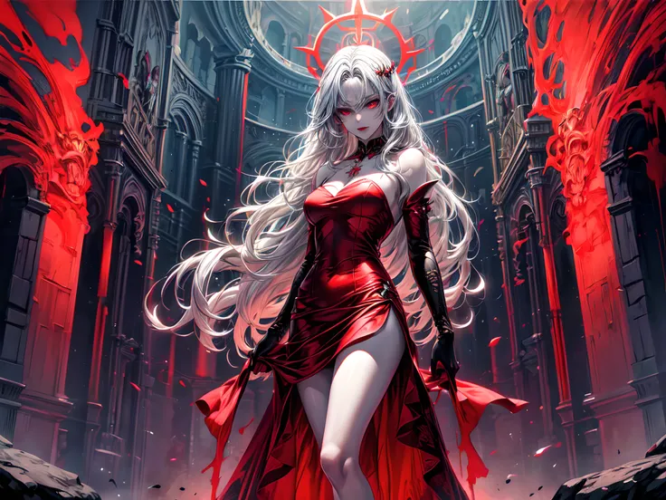 fantasy art, RPG art, photograph, RAW, (Ultra detailed: 1.5), Best Detailed, picture of a female vampire standing in St. Peter in the Vatican, an exquisute beautiful female vampire, full body, (best detailed face: 1.2), (grey skin: 1.2), red lips, (vampiri...