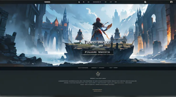 MMORPG website, fantasy, UI, RPG website, Homepage,