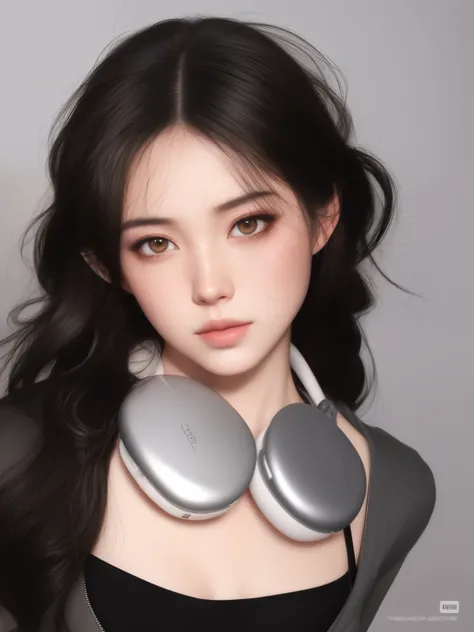 arrogant woman with a pair of headphones around her neck, Modelo IG | Artgerm, Arte no estilo de Guweiz, Sakimichan Frank Franzzeta, dilraba dilmurat, com fones de ouvido, Guweiz, Yanjun Chengt, com fones de ouvido, inspirado em Yanjun Cheng, headphones on...