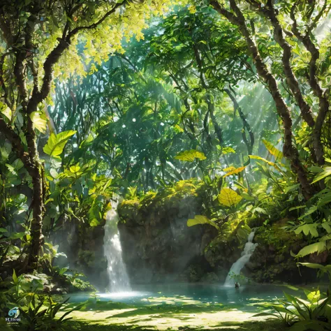 Futuristic ethereal seahorse，Sci-fi butterflies，future seahorse，sea horse，Futuristic jungle background，tmasterpiece，（Very detailed CG unified 8k wallpaper），（Best quality at best），（Best Best Illustration），（The best shadow），The background is a forest theme，W...