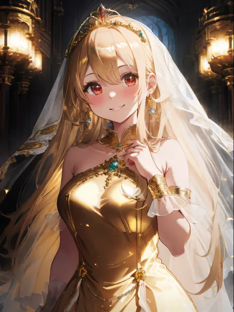 luxurious western court,majestic atmosphere, tome&#39;looks like a chapel,teen girls,fluffy hair,golden tiara shining in gold,a ...