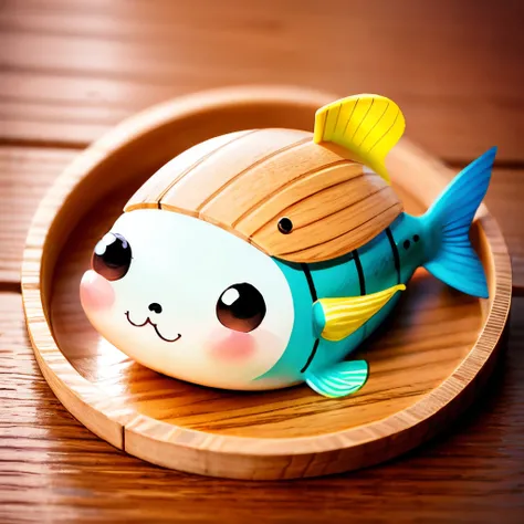 Cartoon cute girly wooden fish