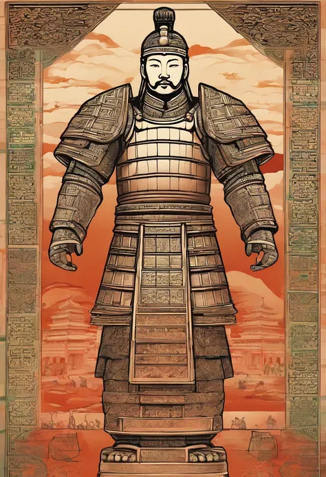 filmposter，，terracotta warriors，Alone，Detailed armor、s delicate face