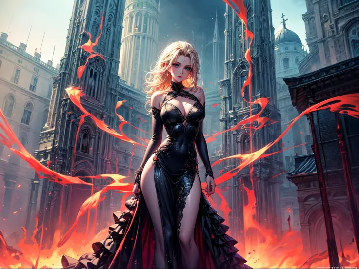 Fantasyart, The art of role-playing, photore, raw, (ultra - detailed: 1.5), tas&#39;Better to be more detailed, Photo of female vampire standing in the holy city. Peter in the Vatican, Exquisite and beautiful female vampire, Full body lesbian, (best detail...