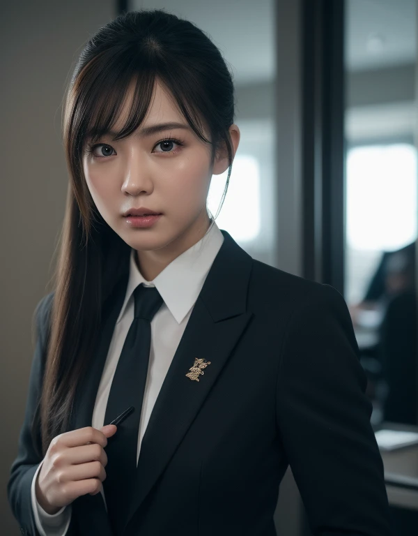 Ultra Detail, High resolution, ultra-detailliert, Best Quality, amazing, of the highest quality,统一 8k 壁纸, Cinematic lighting, japanes,OL,In the office,Recruit Suit