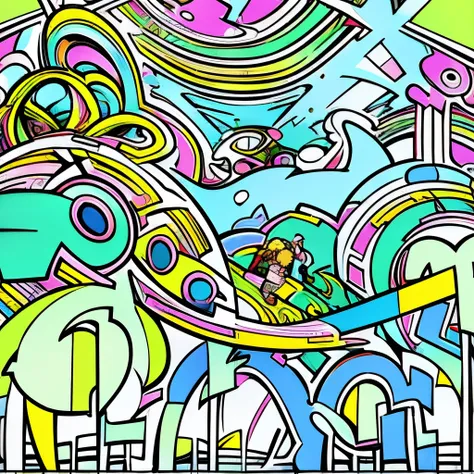 a girl in a garden, vibrant colors, Keith Haring style, detailed eyes, detailed lips, 2 girls, graffiti, urban art, dynamic poses, energetic brushstrokes, strong outlines, iconic figures, joyful expressions, vivid backgrounds, playful atmosphere, best qual...